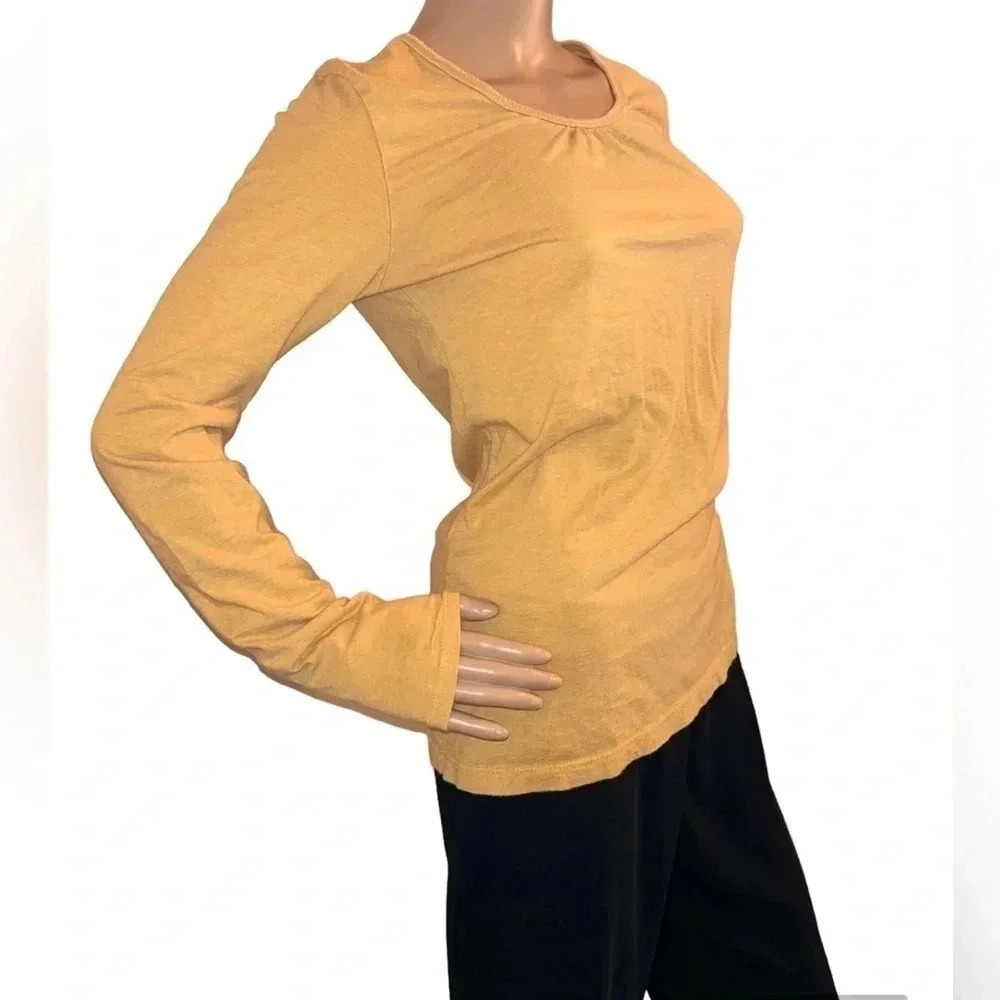 Negin N. Mustard yellow long sleeve light weight transitional sweater top size L